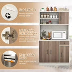 Dispensa da Cucina 71" con Credenza, 4 Ante, 1 Cassetto, 10 Ripiani, MDF, Antiribaltamento, Bianco