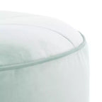 Pouf rotondo in velluto trapuntato, rosa cipria, struttura in legno, imbottitura in schiuma, 125 kg, 50 cm di diametro