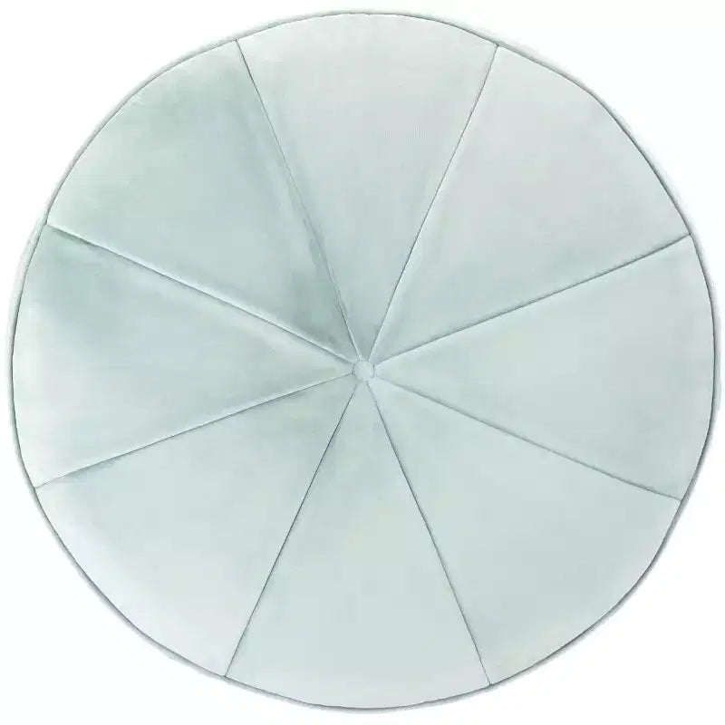 Pouf rotondo in velluto trapuntato, rosa cipria, struttura in legno, imbottitura in schiuma, 125 kg, 50 cm di diametro