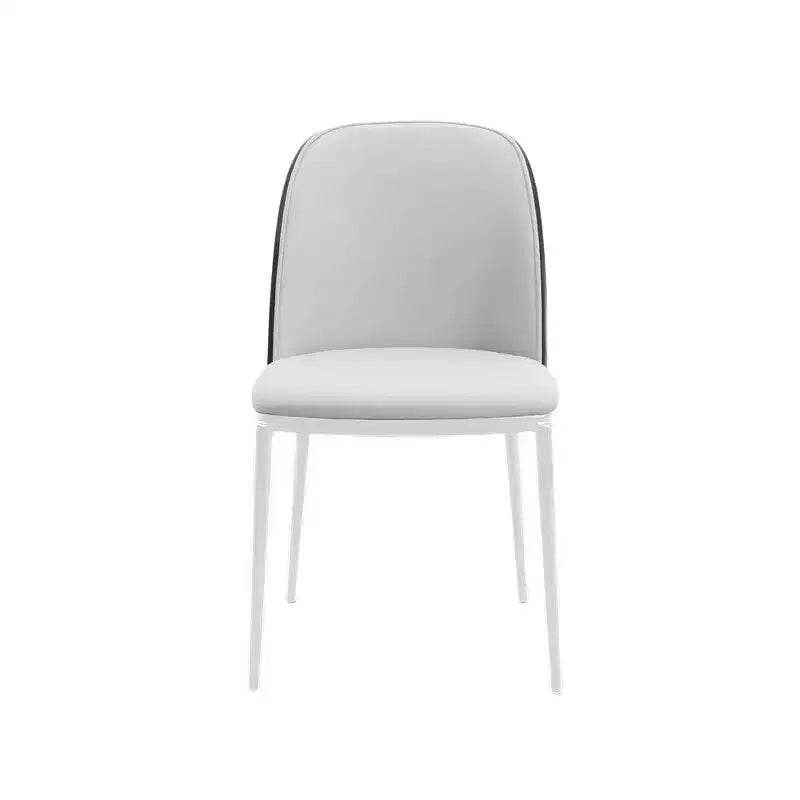 LeisureMod Tule Set di 2 sedie moderne da pranzo con seduta in pelle PU, velluto o camoscio e struttura in acciaio bianco - Cucina, sala da pranzo, casa, bar, posti a sedere