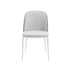 LeisureMod Tule Set di 2 sedie moderne da pranzo con seduta in pelle PU, velluto o camoscio e struttura in acciaio bianco - Cucina, sala da pranzo, casa, bar, posti a sedere