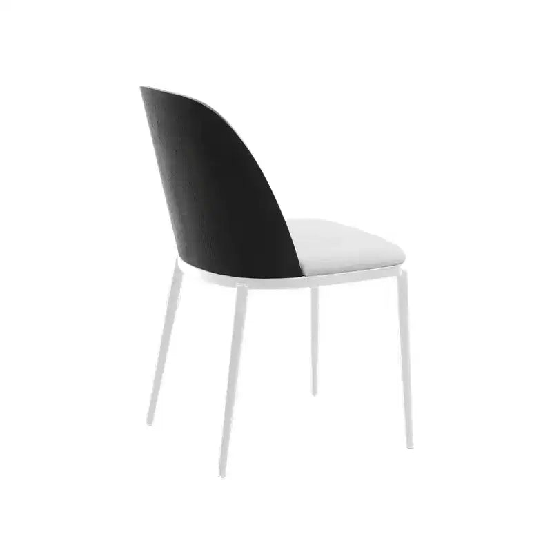 LeisureMod Tule Set di 2 sedie moderne da pranzo con seduta in pelle PU, velluto o camoscio e struttura in acciaio bianco - Cucina, sala da pranzo, casa, bar, posti a sedere