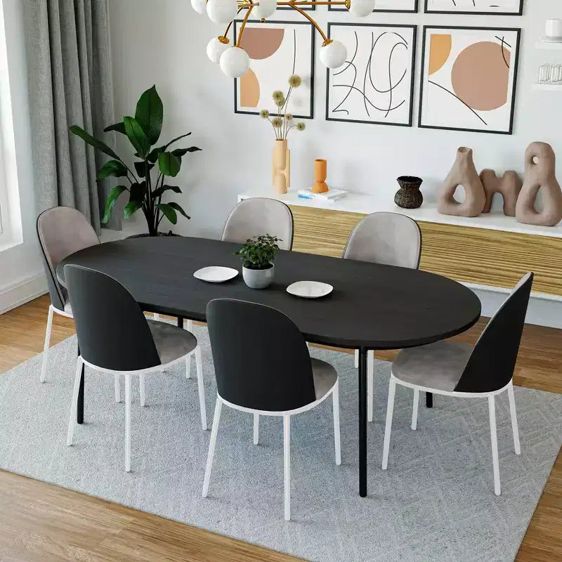 LeisureMod Tule Set di 2 sedie moderne da pranzo con seduta in pelle PU, velluto o camoscio e struttura in acciaio bianco - Cucina, sala da pranzo, casa, bar, posti a sedere