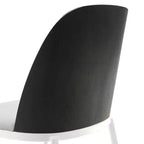 LeisureMod Tule Set di 2 sedie moderne da pranzo con seduta in pelle PU, velluto o camoscio e struttura in acciaio bianco - Cucina, sala da pranzo, casa, bar, posti a sedere