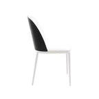 LeisureMod Tule Set di 2 sedie moderne da pranzo con seduta in pelle PU, velluto o camoscio e struttura in acciaio bianco - Cucina, sala da pranzo, casa, bar, posti a sedere