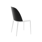 LeisureMod Tule Set di 2 sedie moderne da pranzo con seduta in pelle PU, velluto o camoscio e struttura in acciaio bianco - Cucina, sala da pranzo, casa, bar, posti a sedere