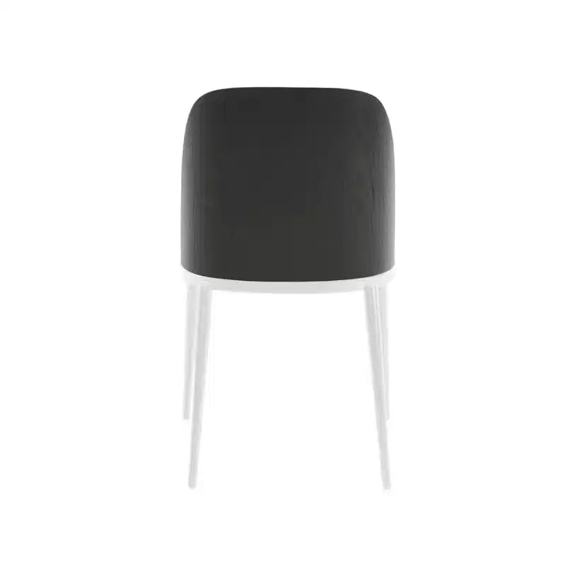 LeisureMod Tule Set di 2 sedie moderne da pranzo con seduta in pelle PU, velluto o camoscio e struttura in acciaio bianco - Cucina, sala da pranzo, casa, bar, posti a sedere