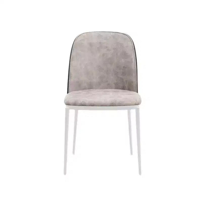 LeisureMod Tule Set di 2 sedie moderne da pranzo con seduta in pelle PU, velluto o camoscio e struttura in acciaio bianco - Cucina, sala da pranzo, casa, bar, posti a sedere
