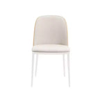 LeisureMod Tule Set di 2 sedie moderne da pranzo con seduta in pelle PU, velluto o camoscio e struttura in acciaio bianco - Cucina, sala da pranzo, casa, bar, posti a sedere