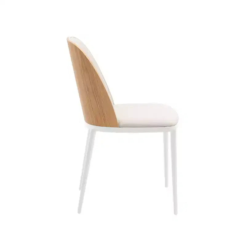 LeisureMod Tule Set di 2 sedie moderne da pranzo con seduta in pelle PU, velluto o camoscio e struttura in acciaio bianco - Cucina, sala da pranzo, casa, bar, posti a sedere