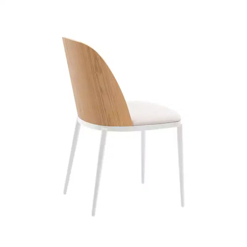 LeisureMod Tule Set di 2 sedie moderne da pranzo con seduta in pelle PU, velluto o camoscio e struttura in acciaio bianco - Cucina, sala da pranzo, casa, bar, posti a sedere