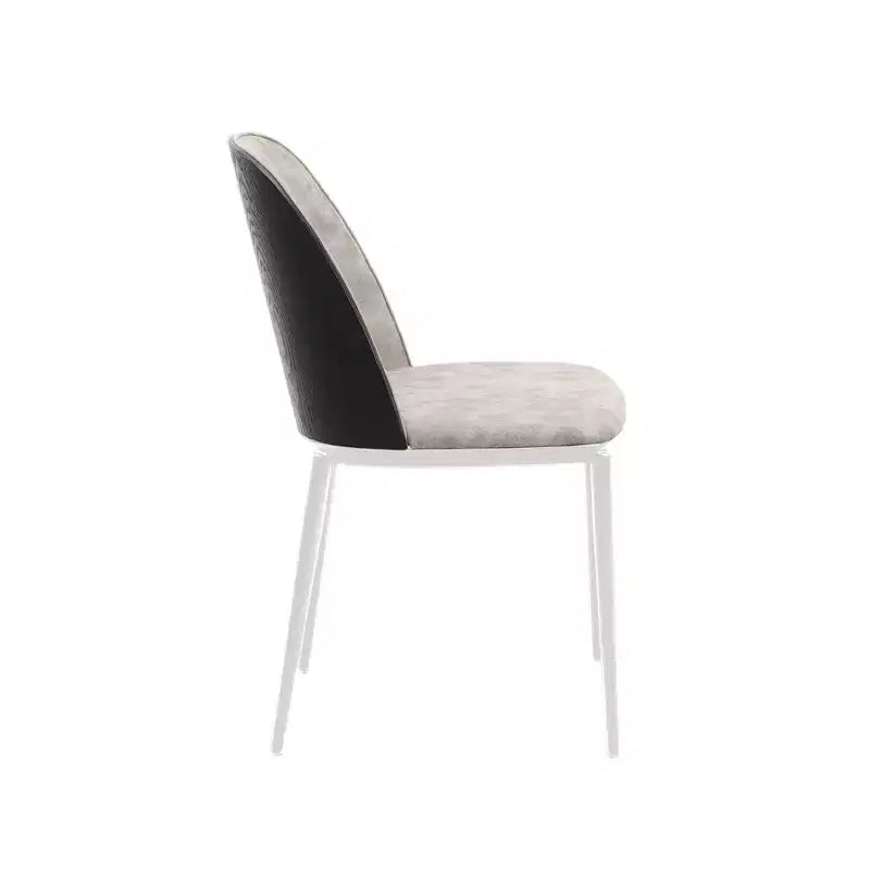 LeisureMod Tule Set di 2 sedie moderne da pranzo con seduta in pelle PU, velluto o camoscio e struttura in acciaio bianco - Cucina, sala da pranzo, casa, bar, posti a sedere