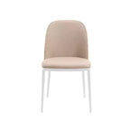 LeisureMod Tule Set di 2 sedie moderne da pranzo con seduta in pelle PU, velluto o camoscio e struttura in acciaio bianco - Cucina, sala da pranzo, casa, bar, posti a sedere