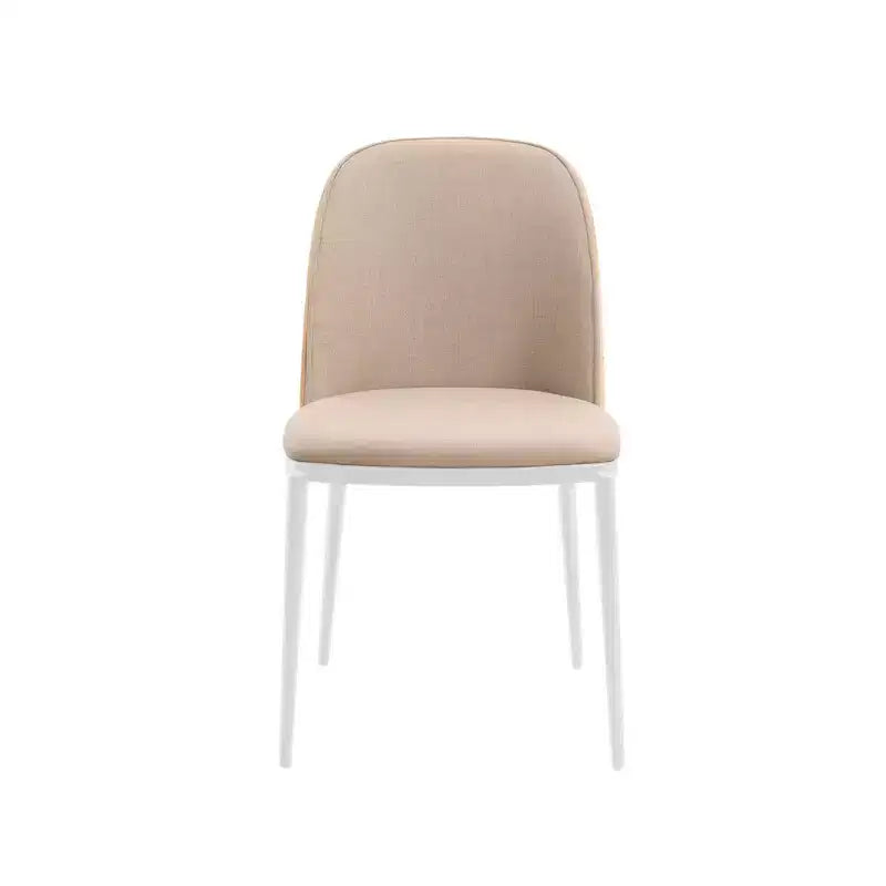 LeisureMod Tule Set di 2 sedie moderne da pranzo con seduta in pelle PU, velluto o camoscio e struttura in acciaio bianco - Cucina, sala da pranzo, casa, bar, posti a sedere