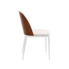 LeisureMod Tule Set di 2 sedie moderne da pranzo con seduta in pelle PU, velluto o camoscio e struttura in acciaio bianco - Cucina, sala da pranzo, casa, bar, posti a sedere