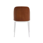 LeisureMod Tule Set di 2 sedie moderne da pranzo con seduta in pelle PU, velluto o camoscio e struttura in acciaio bianco - Cucina, sala da pranzo, casa, bar, posti a sedere