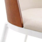 LeisureMod Tule Set di 2 sedie moderne da pranzo con seduta in pelle PU, velluto o camoscio e struttura in acciaio bianco - Cucina, sala da pranzo, casa, bar, posti a sedere