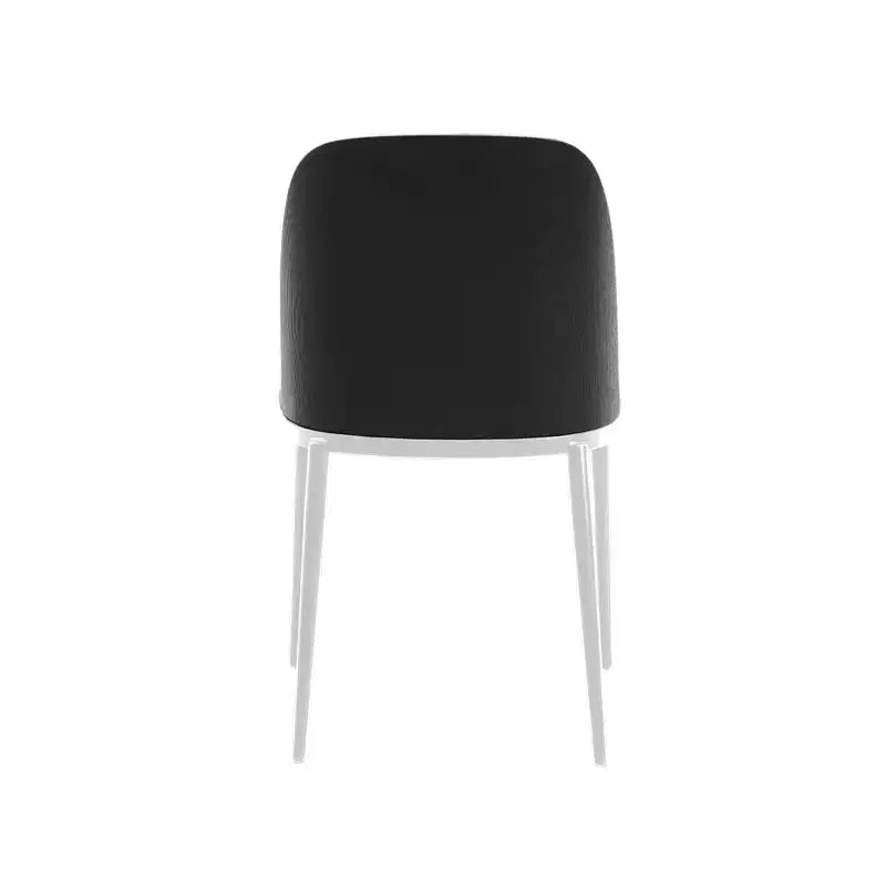 LeisureMod Tule Set di 2 sedie moderne da pranzo con seduta in pelle PU, velluto o camoscio e struttura in acciaio bianco - Cucina, sala da pranzo, casa, bar, posti a sedere