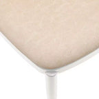 LeisureMod Tule Set di 2 sedie moderne da pranzo con seduta in pelle PU, velluto o camoscio e struttura in acciaio bianco - Cucina, sala da pranzo, casa, bar, posti a sedere