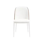 LeisureMod Tule Set di 2 sedie moderne da pranzo con seduta in pelle PU, velluto o camoscio e struttura in acciaio bianco - Cucina, sala da pranzo, casa, bar, posti a sedere