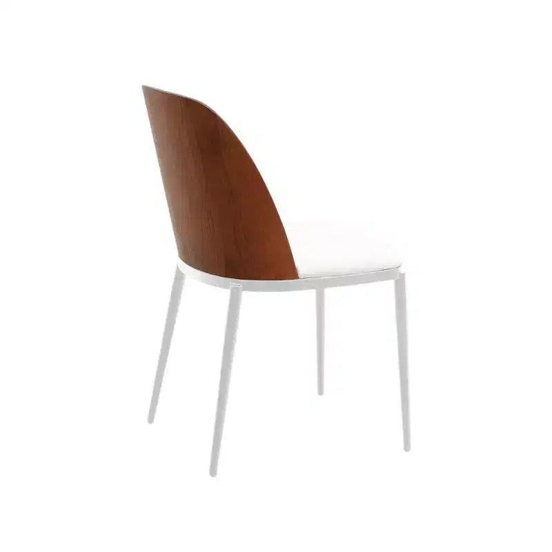 LeisureMod Tule Set di 2 sedie moderne da pranzo con seduta in pelle PU, velluto o camoscio e struttura in acciaio bianco - Cucina, sala da pranzo, casa, bar, posti a sedere