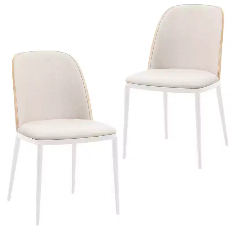 LeisureMod Tule Set di 2 sedie moderne da pranzo con seduta in pelle PU, velluto o camoscio e struttura in acciaio bianco - Cucina, sala da pranzo, casa, bar, posti a sedere