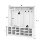 Famapy Bianco 63W 18 Scomparti per Scarpe Armadio da Ingresso con Ganci