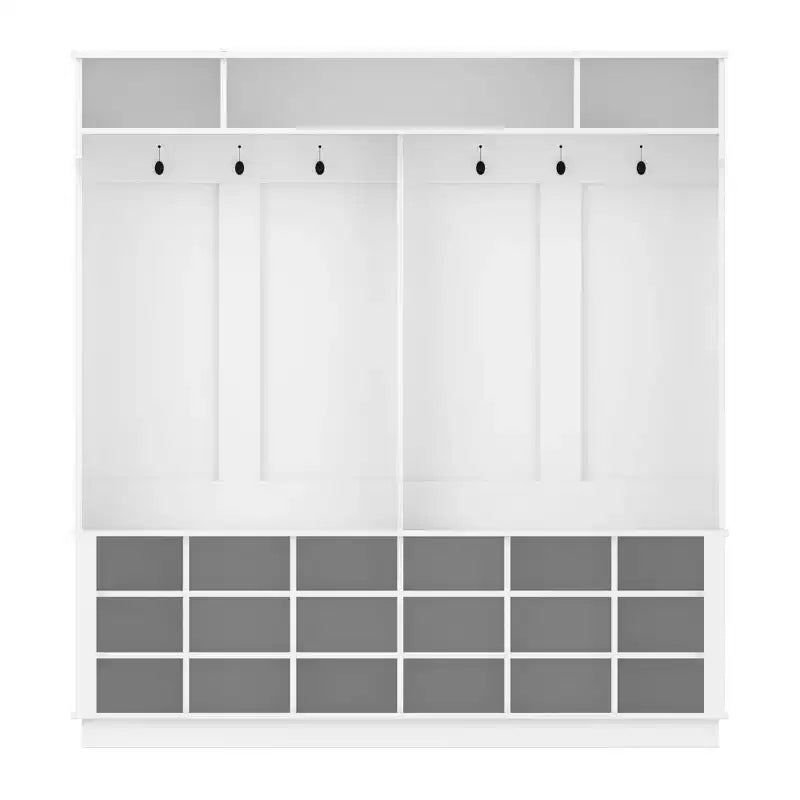 Famapy Bianco 63W 18 Scomparti per Scarpe Armadio da Ingresso con Ganci