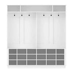 Famapy Bianco 63W 18 Scomparti per Scarpe Armadio da Ingresso con Ganci