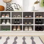 Famapy Bianco 63W 18 Scomparti per Scarpe Armadio da Ingresso con Ganci