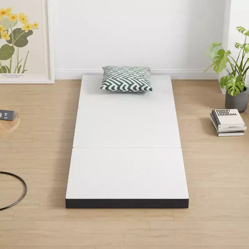 Materasso pieghevole da 3 pollici FDW, Topper per materasso a tre pieghe in memory foam, Topper pieghevole con fodera lavabile per campeggio