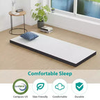 Materasso pieghevole da 3 pollici FDW, Topper per materasso a tre pieghe in memory foam, Topper pieghevole con fodera lavabile per campeggio