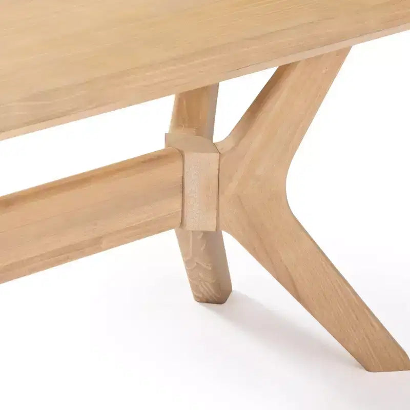 Panca da pranzo in legno massello di pino 48", base a gambe incrociate, stile scandinavo minimalista, per ingresso o sala da pranzo