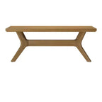 Panca da pranzo in legno massello di pino 48", base a gambe incrociate, stile scandinavo minimalista, per ingresso o sala da pranzo