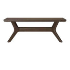 Panca da pranzo in legno massello di pino 48", base a gambe incrociate, stile scandinavo minimalista, per ingresso o sala da pranzo