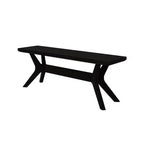 Panca da pranzo in legno massello di pino 48", base a gambe incrociate, stile scandinavo minimalista, per ingresso o sala da pranzo