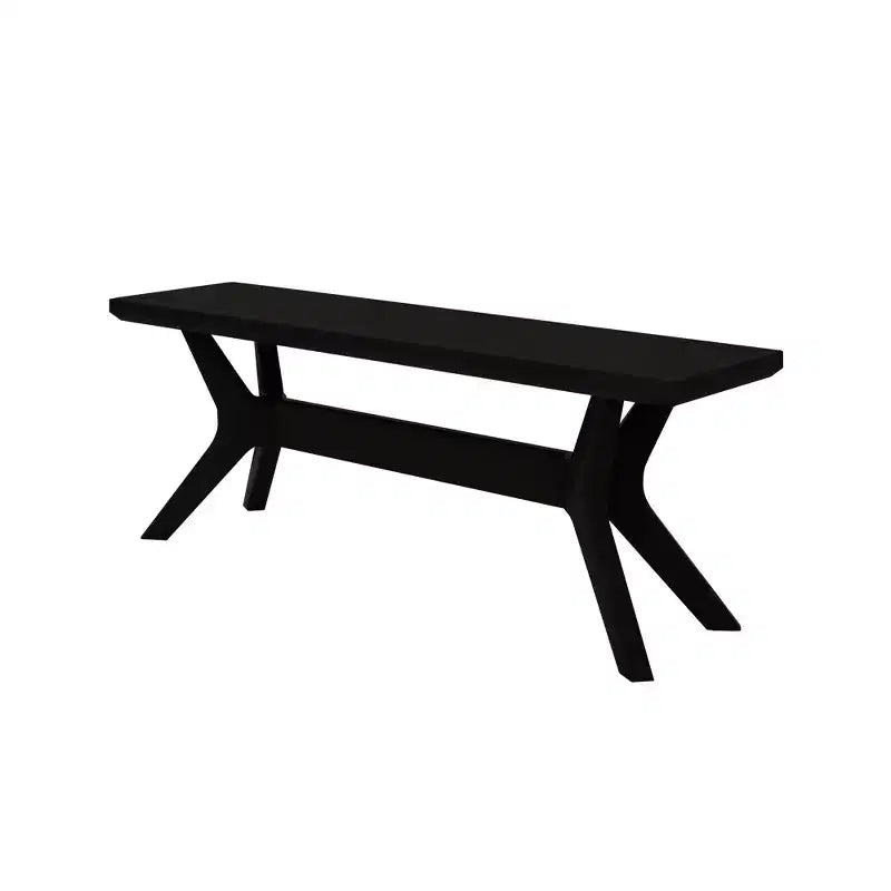 Panca da pranzo in legno massello di pino 48", base a gambe incrociate, stile scandinavo minimalista, per ingresso o sala da pranzo