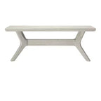 Panca da pranzo in legno massello di pino 48", base a gambe incrociate, stile scandinavo minimalista, per ingresso o sala da pranzo