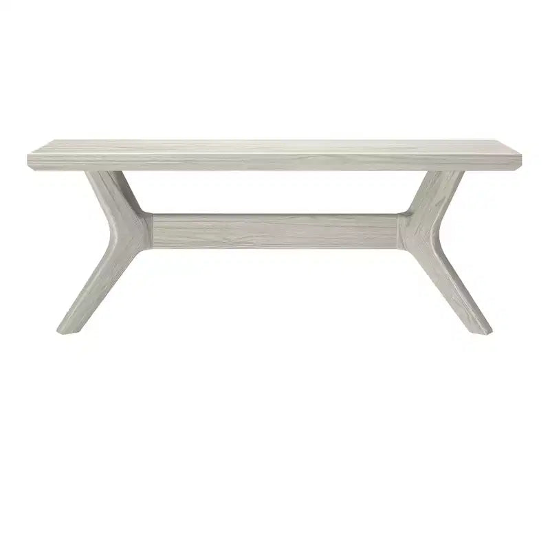 Panca da pranzo in legno massello di pino 48", base a gambe incrociate, stile scandinavo minimalista, per ingresso o sala da pranzo