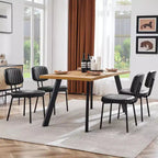 Sedie da pranzo in similpelle stile Mid-Century Modern con gambe in metallo, set da 2